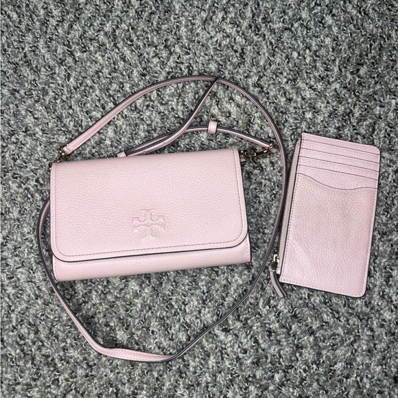 Tory Burch Handbags - Tory Burch Light Pink Crossbody Bag and Card Holder